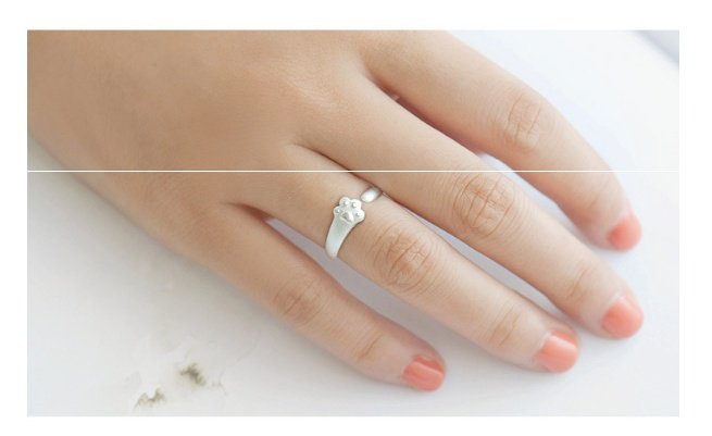 Bague argentée patte de chat – Image 2