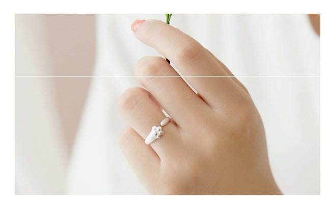 Bague argentée patte de chat – Image 3